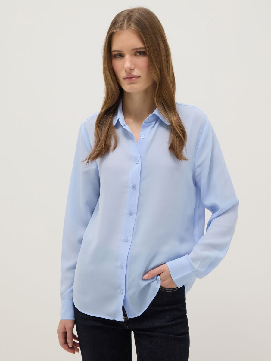 Blue long sleeve shirt regular fit_0