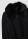 Long black coat with soft collar and regular fit belt_5