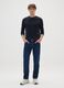 Blue cotton blend regular fit jeans_0