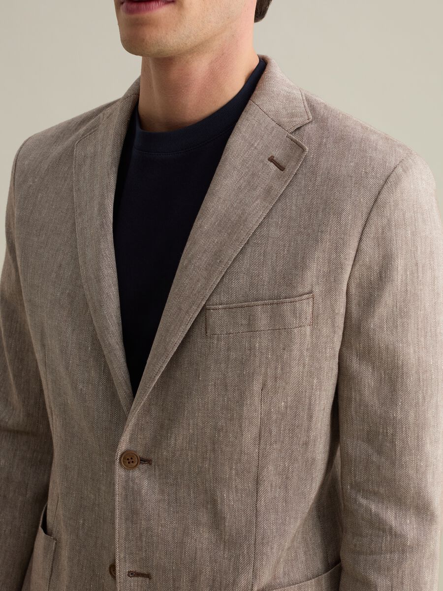 Herringbone blazer in linen and cotton_3