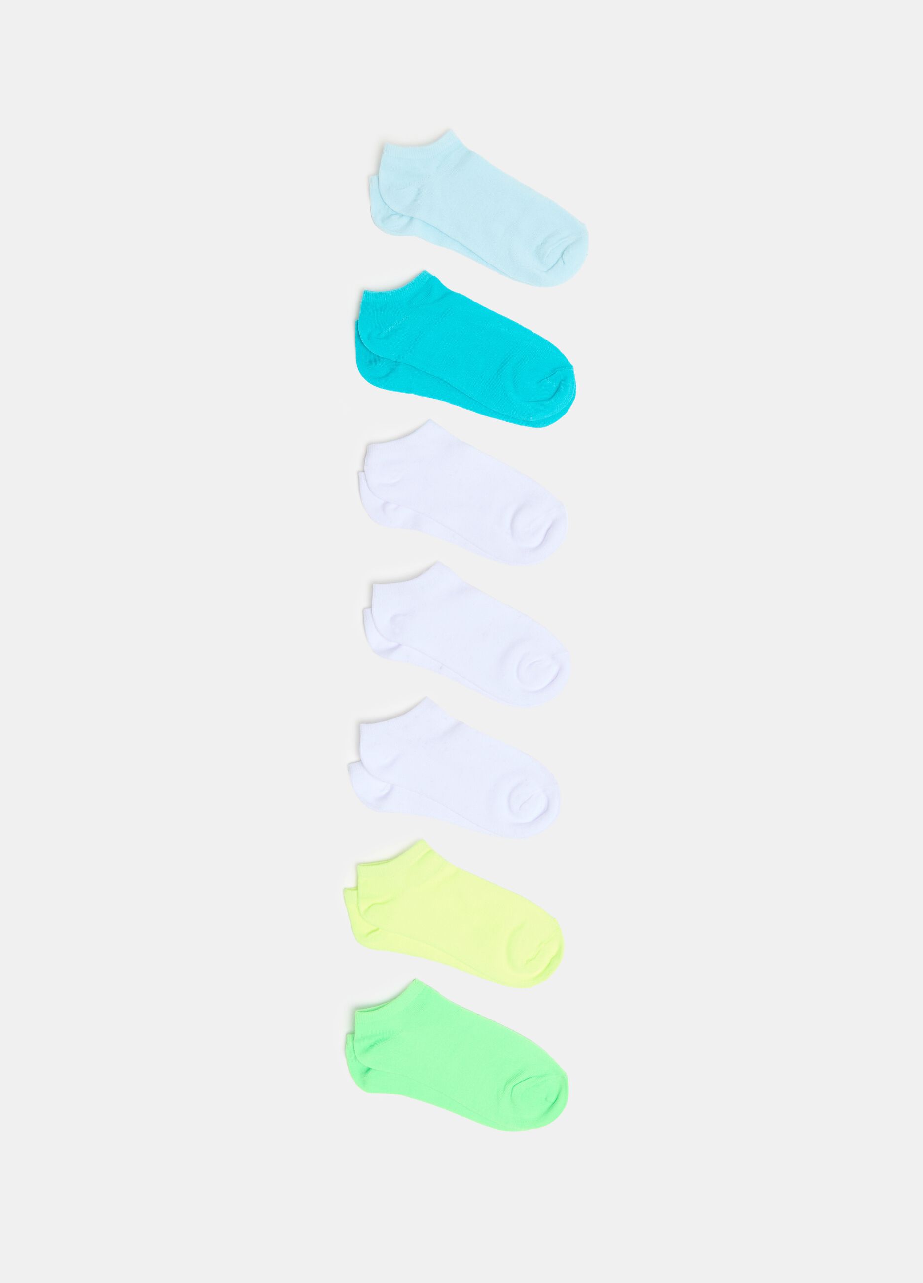 Seven-pair pack fluorescent shoe liners