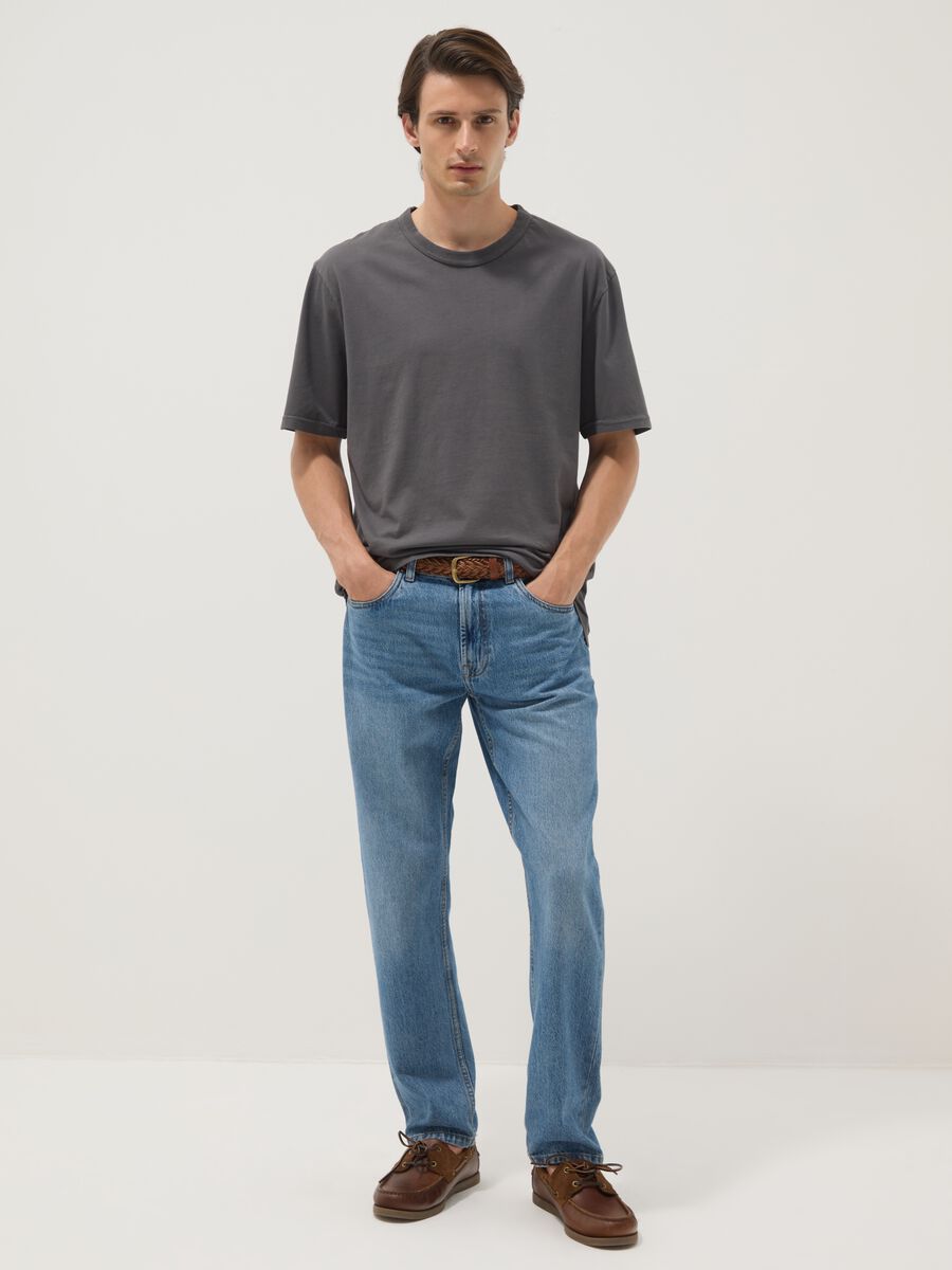 Grey pure cotton relaxed fit T-shirt_1