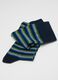 Triple pack of long multicoloured stretch cotton blend socks_2
