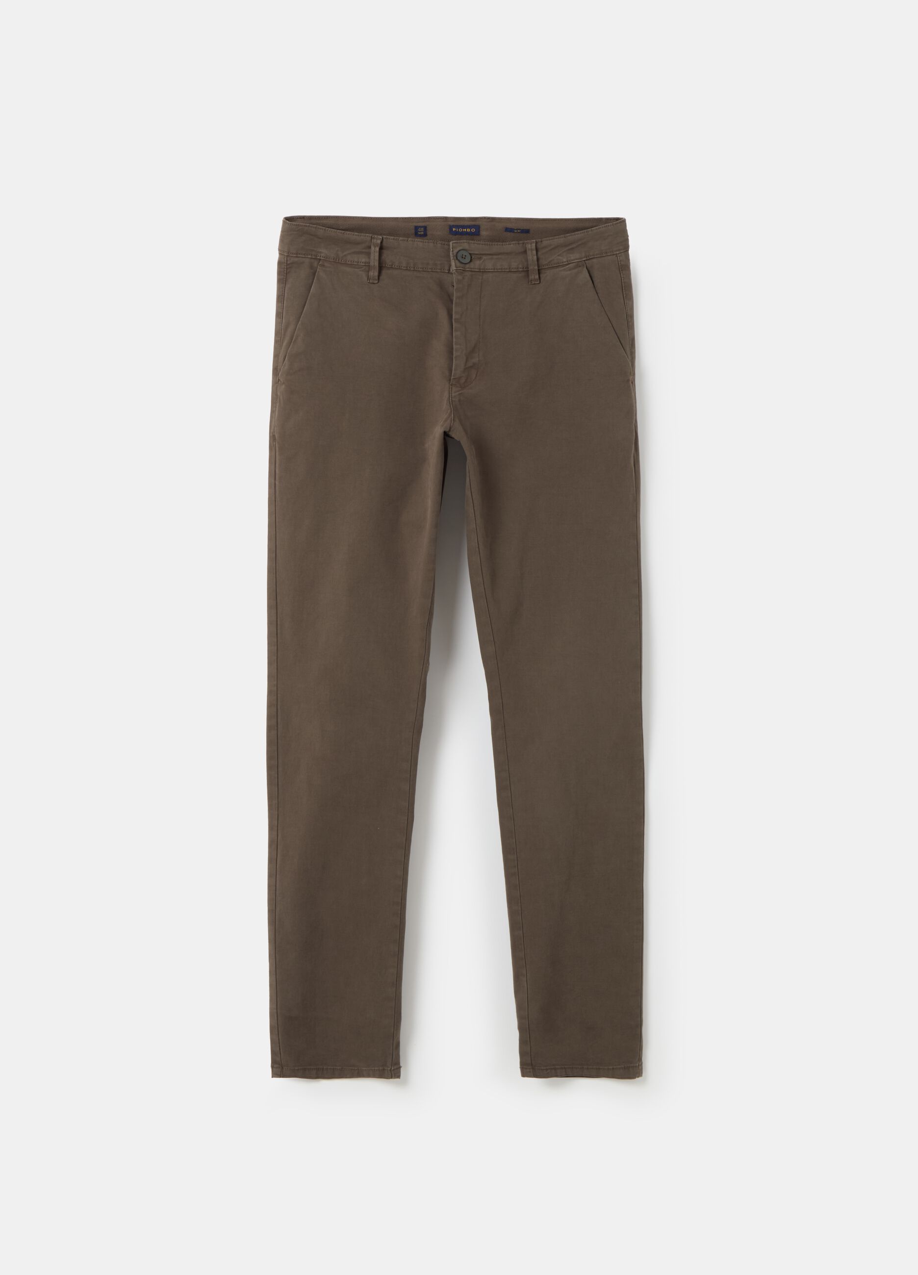 Slim-fit, stretch cotton chinos