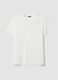 White mercerised pure cotton crew-neck T-shirt, regular fit_0