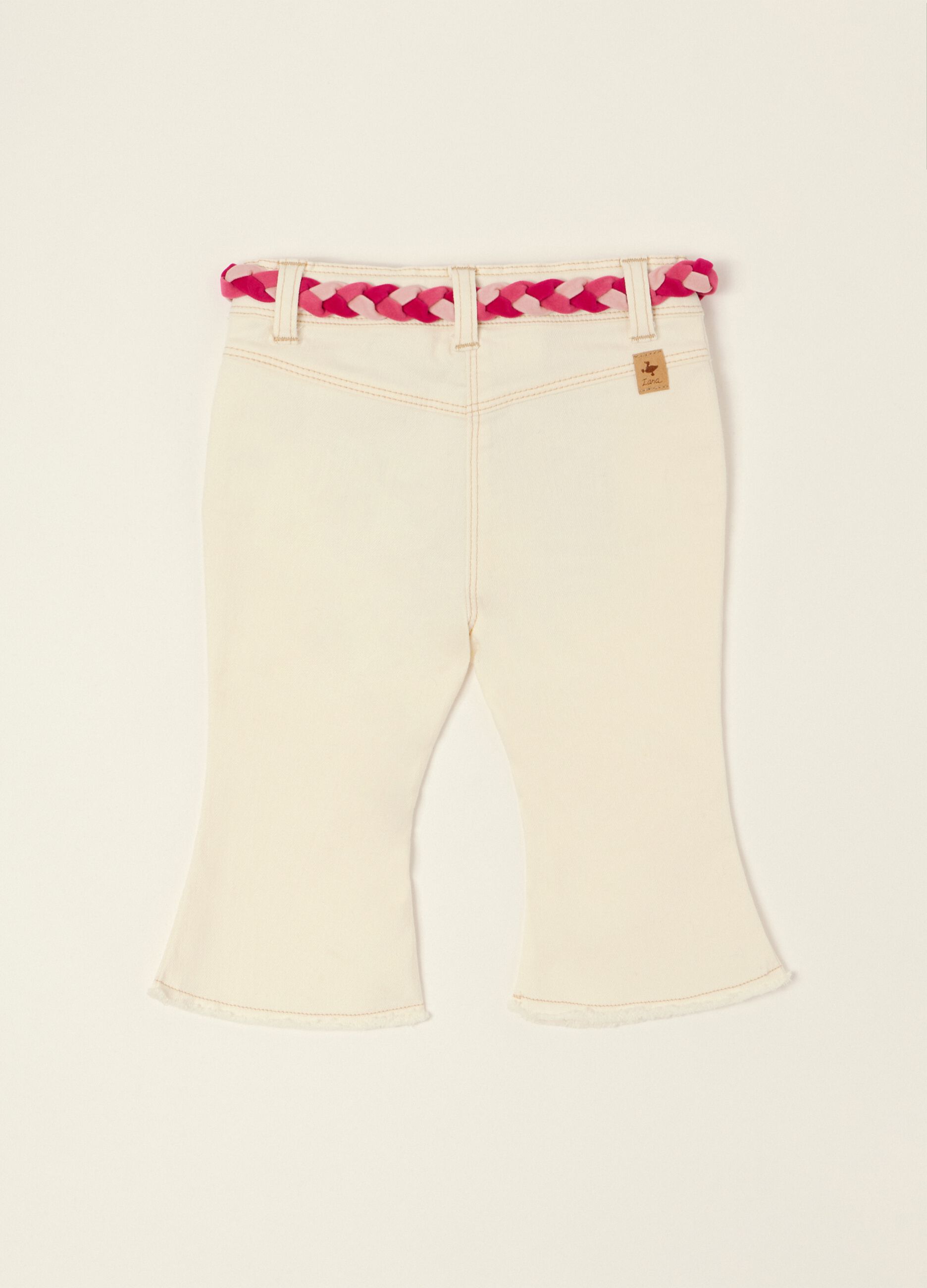 Baby girl stretch cotton-viscose denim jeans with a flared fit