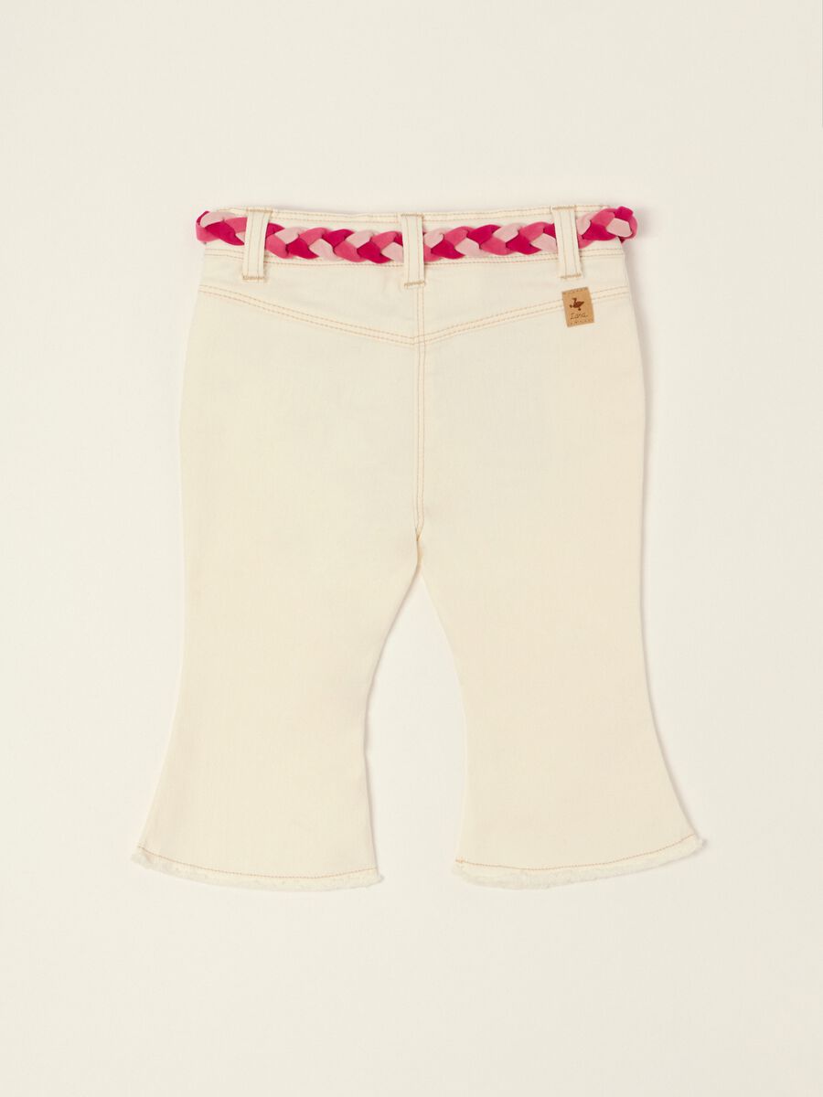 Baby girl stretch cotton-viscose denim jeans with a flared fit_2