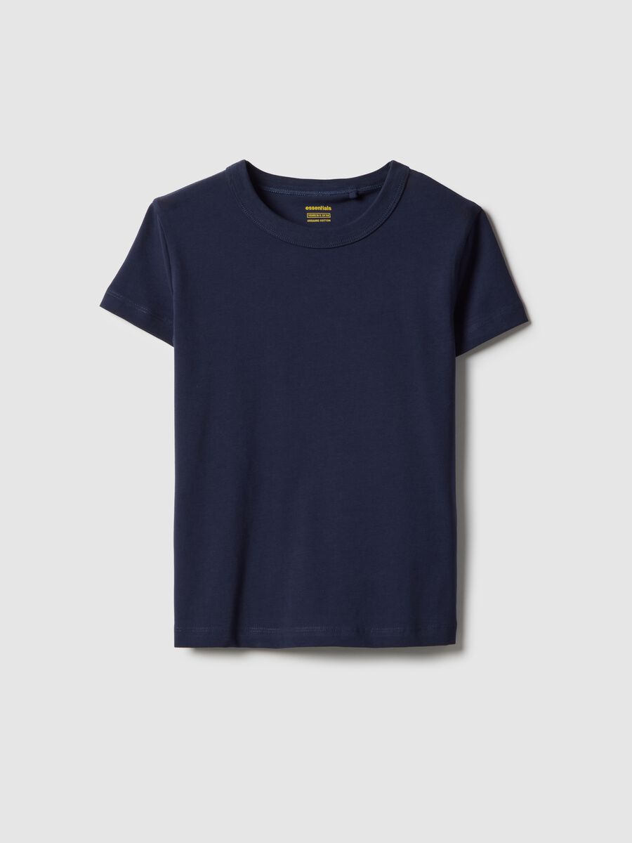Girls' blue cotton blend T-shirt regular fit_3