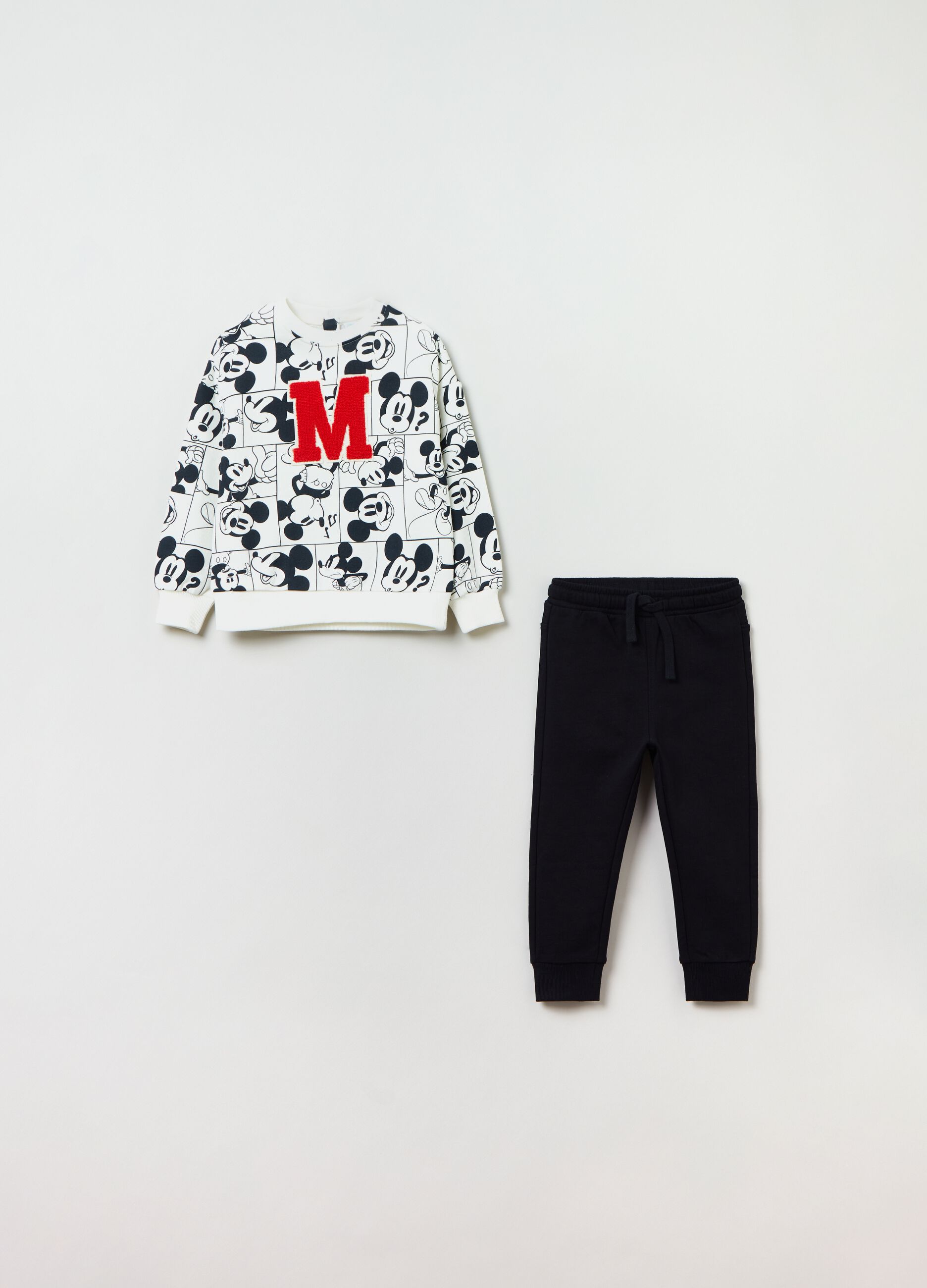 Jogging set in felpa con stampa Topolino