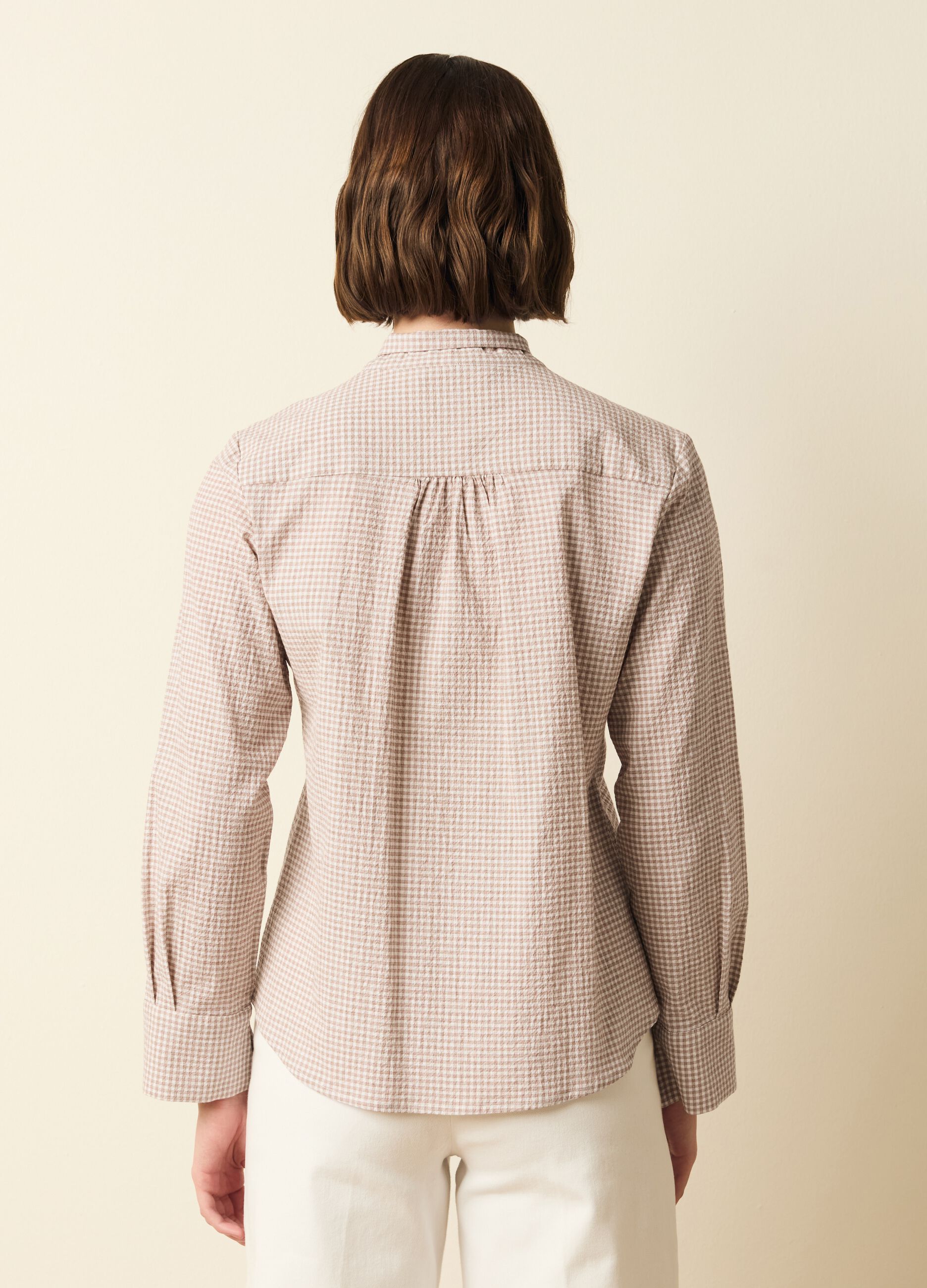 Check blouse with foulard