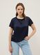 Blue short-sleeve T-shirt with soft neckline, regular fit_1