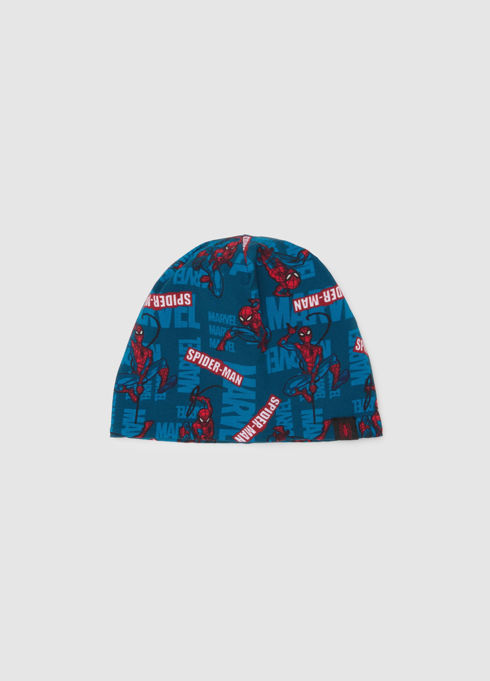 Cappello da bambino in cotone multicolor elasticizzato con stampa Spider-Man