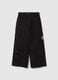 Black cotton blend cargo trousers for girls regular fit_3