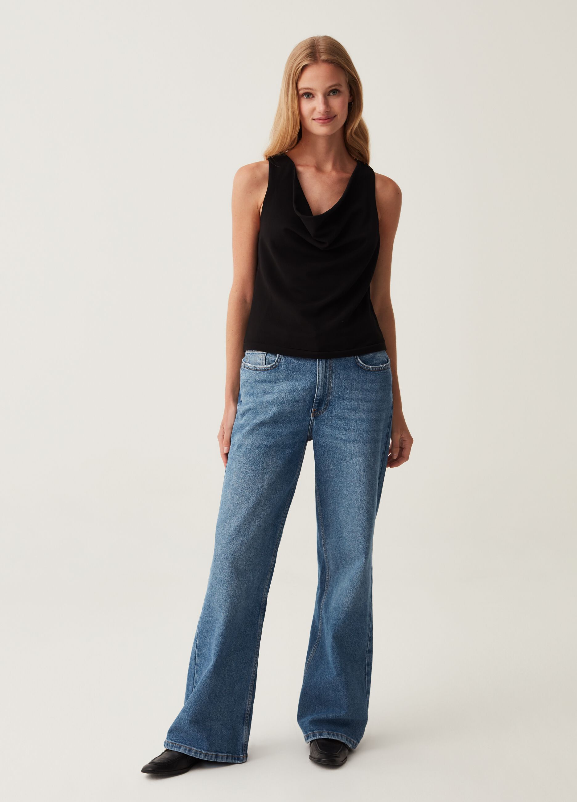 Tank top con drappeggio