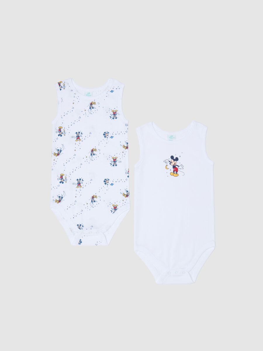 Two-pack sleeveless bodysuits with Mickey Mouse print_0
