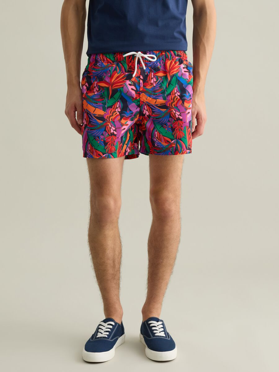 Men’s boxer shorts in multicoloured mixed fabric with regular fit_1