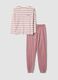 Pink pure organic cotton striped crew-neck pyjamas_4