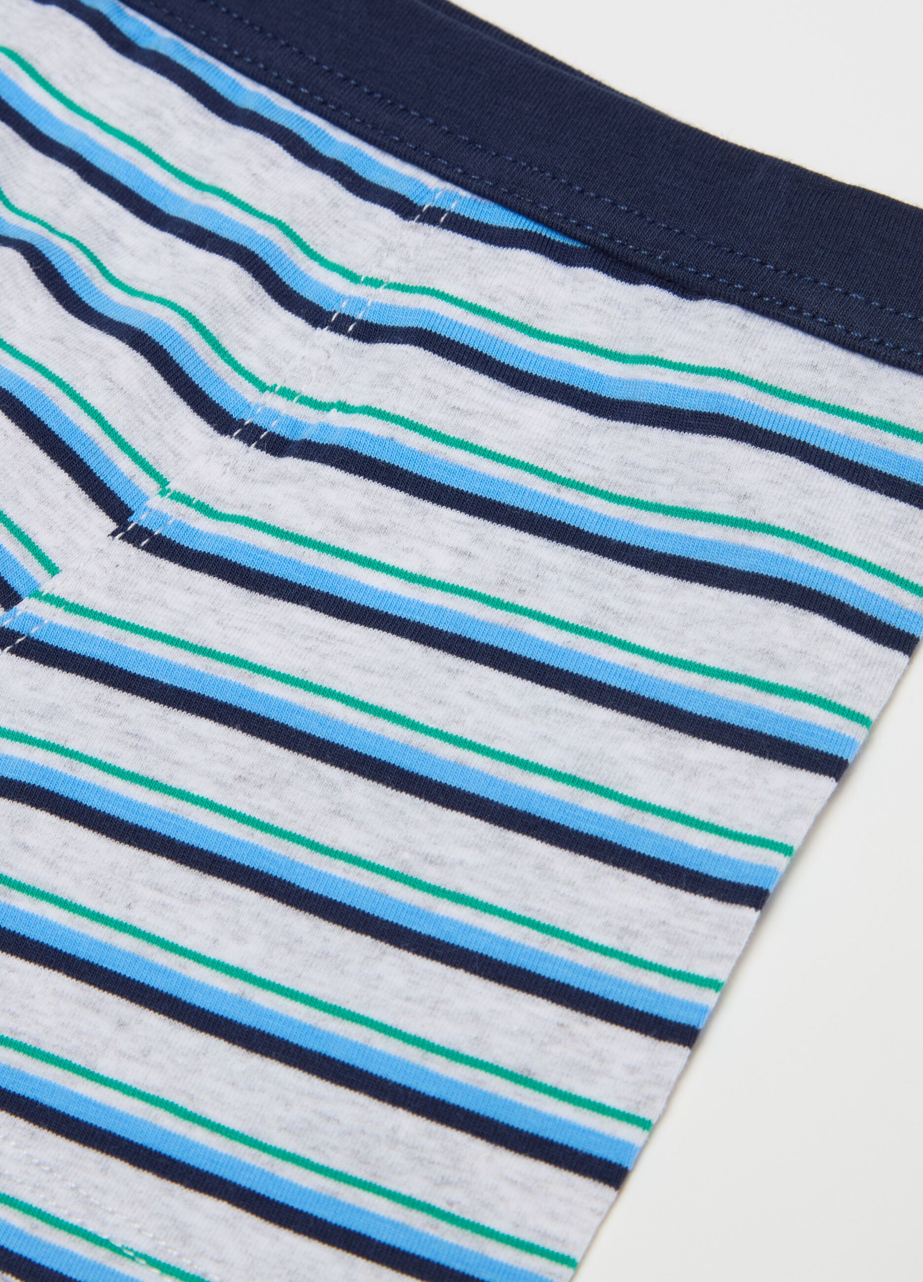 Boxer midi in cotone stretch a righe