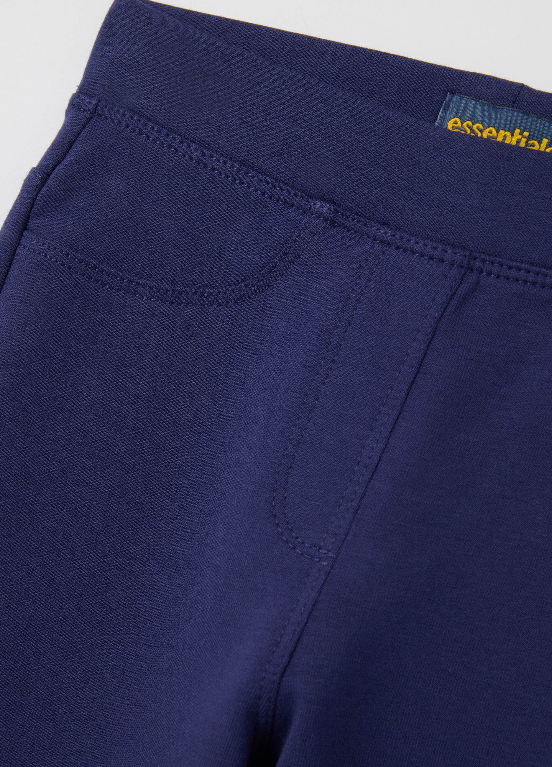 Girls' Blue Stretch Cotton Leggings