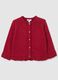 Girls' red pure cotton cardigan regular fit_0