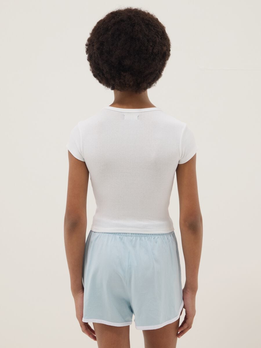 Girls&rsquo; white fitted stretch cotton T-shirt_1