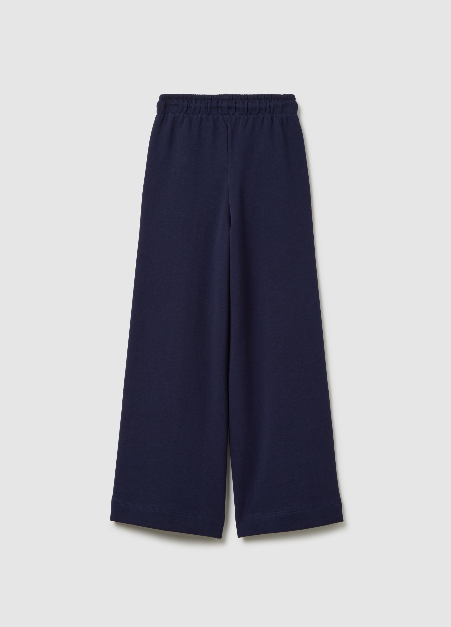 Girls' blue culotte pure cotton trousers