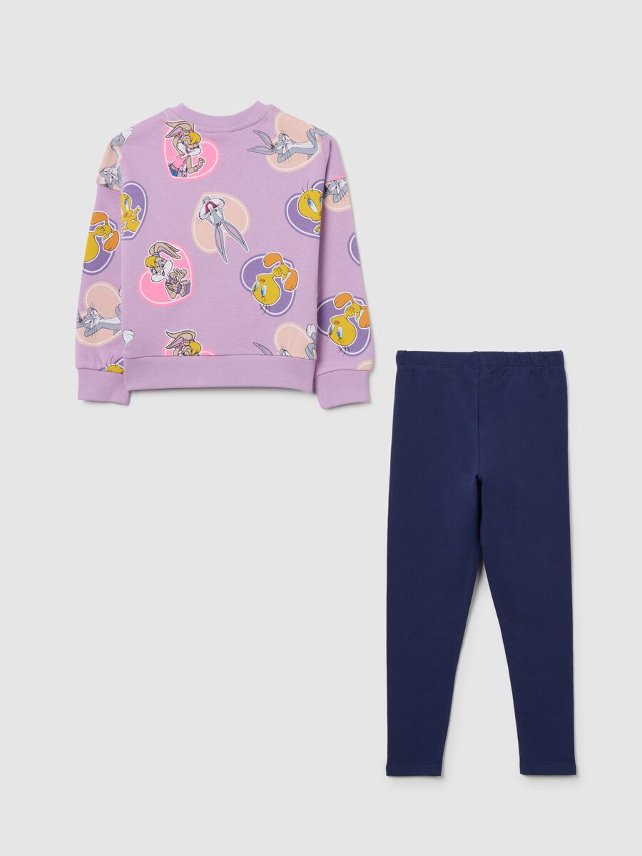 Girls' violet sweatshirt and leggings set_1