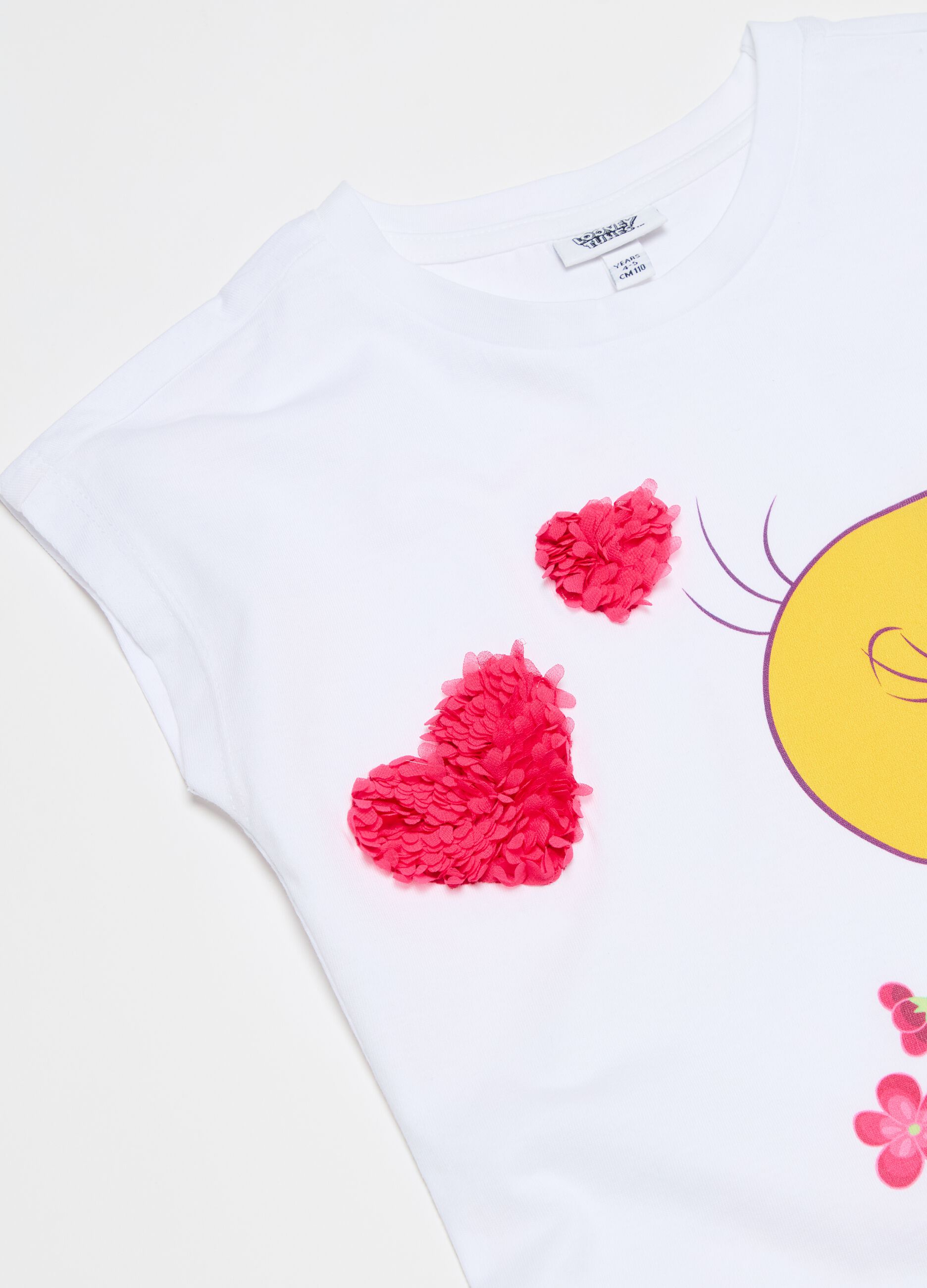 Cotton T-shirt with Tweetie Pie print