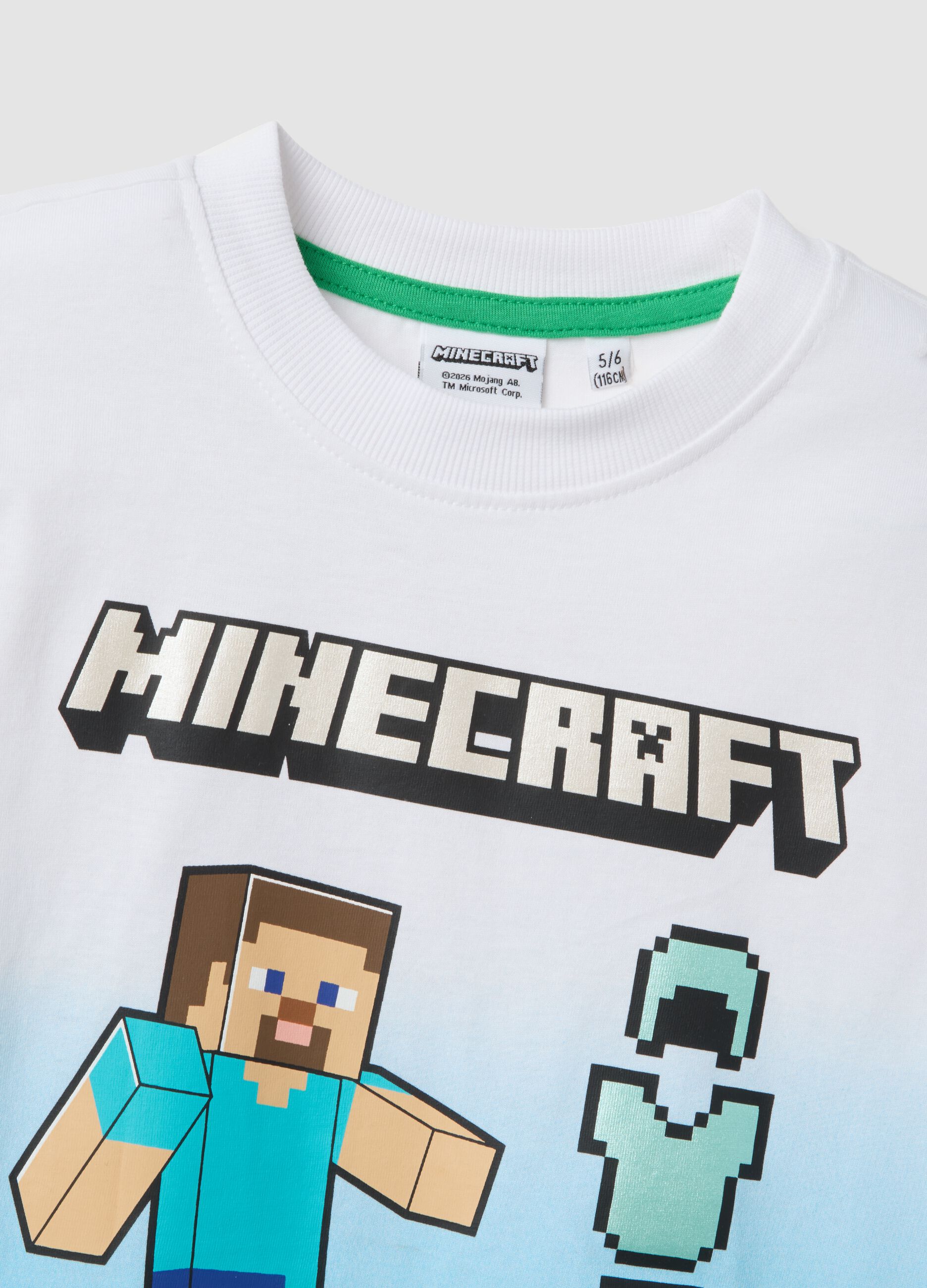 Kids&rsquo; multicolour pure cotton Minecraft oversized T-shirt
