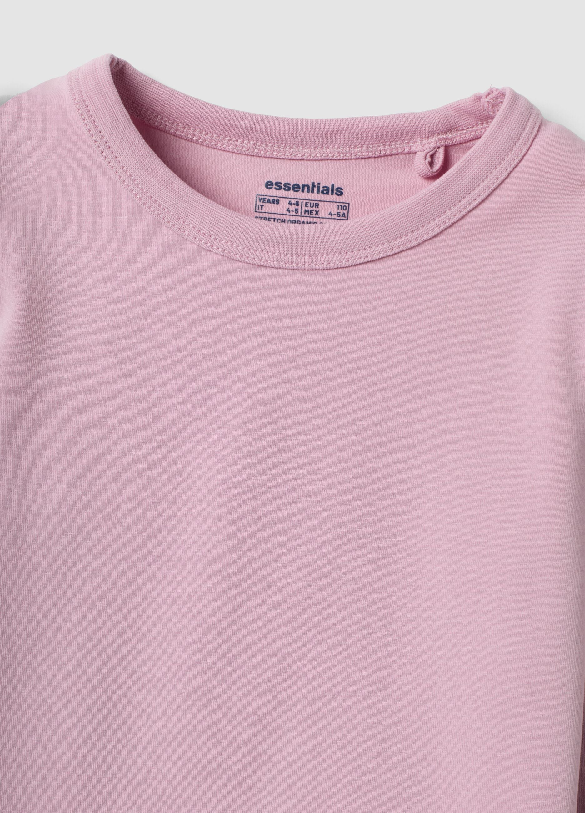 Pink long-sleeve stretch-cotton T-shirt