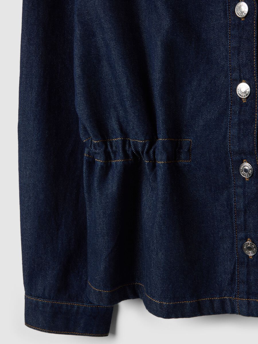 Blue denim jacket in pure cotton regular fit with buttons_5