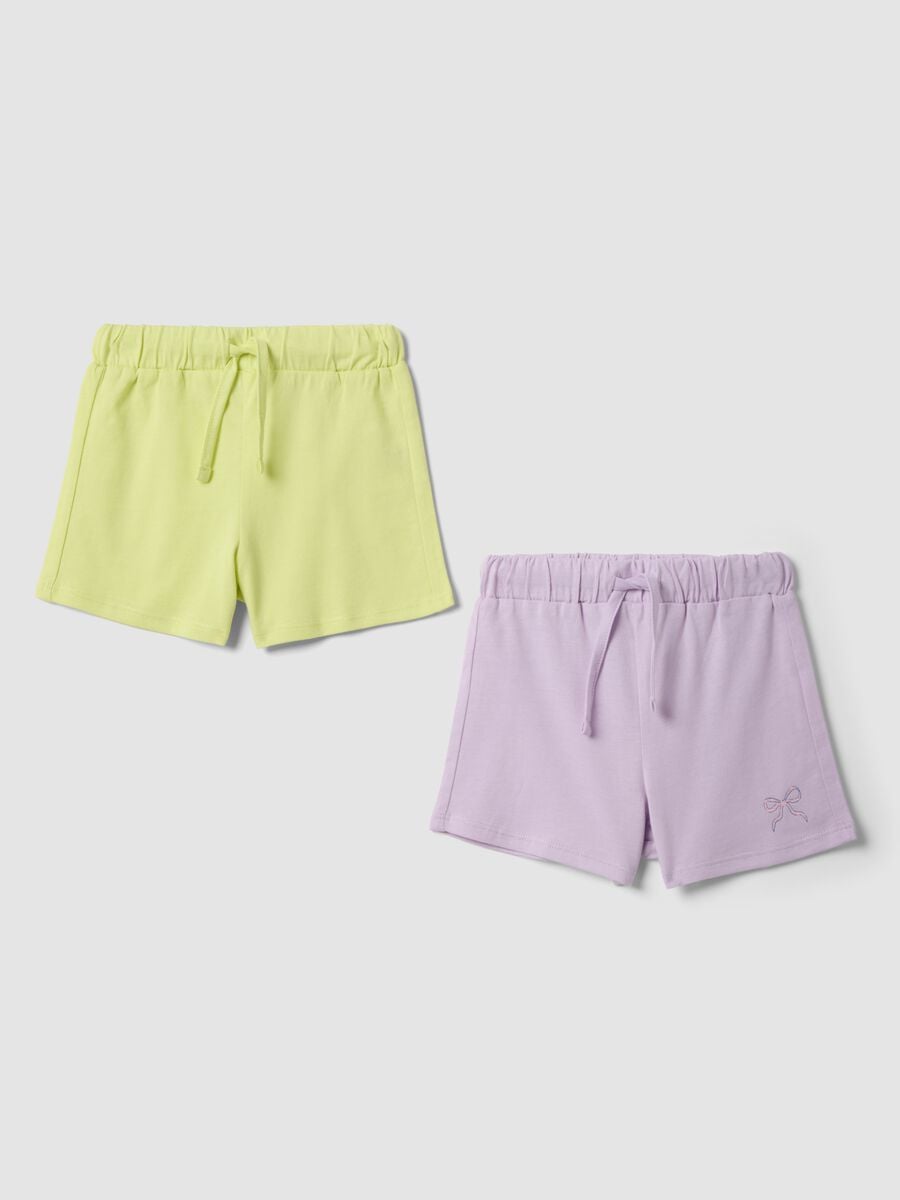 Twin pack of purple pure cotton shorts_0