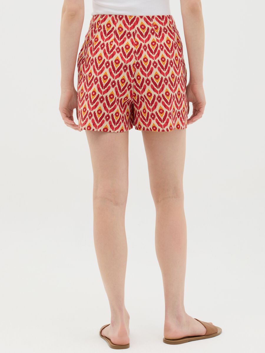 Women’s multicoloured regular-fit shorts in viscose, cotton and linen blend_3