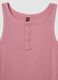 Pink ribbed cotton and viscose blend henley vest_2