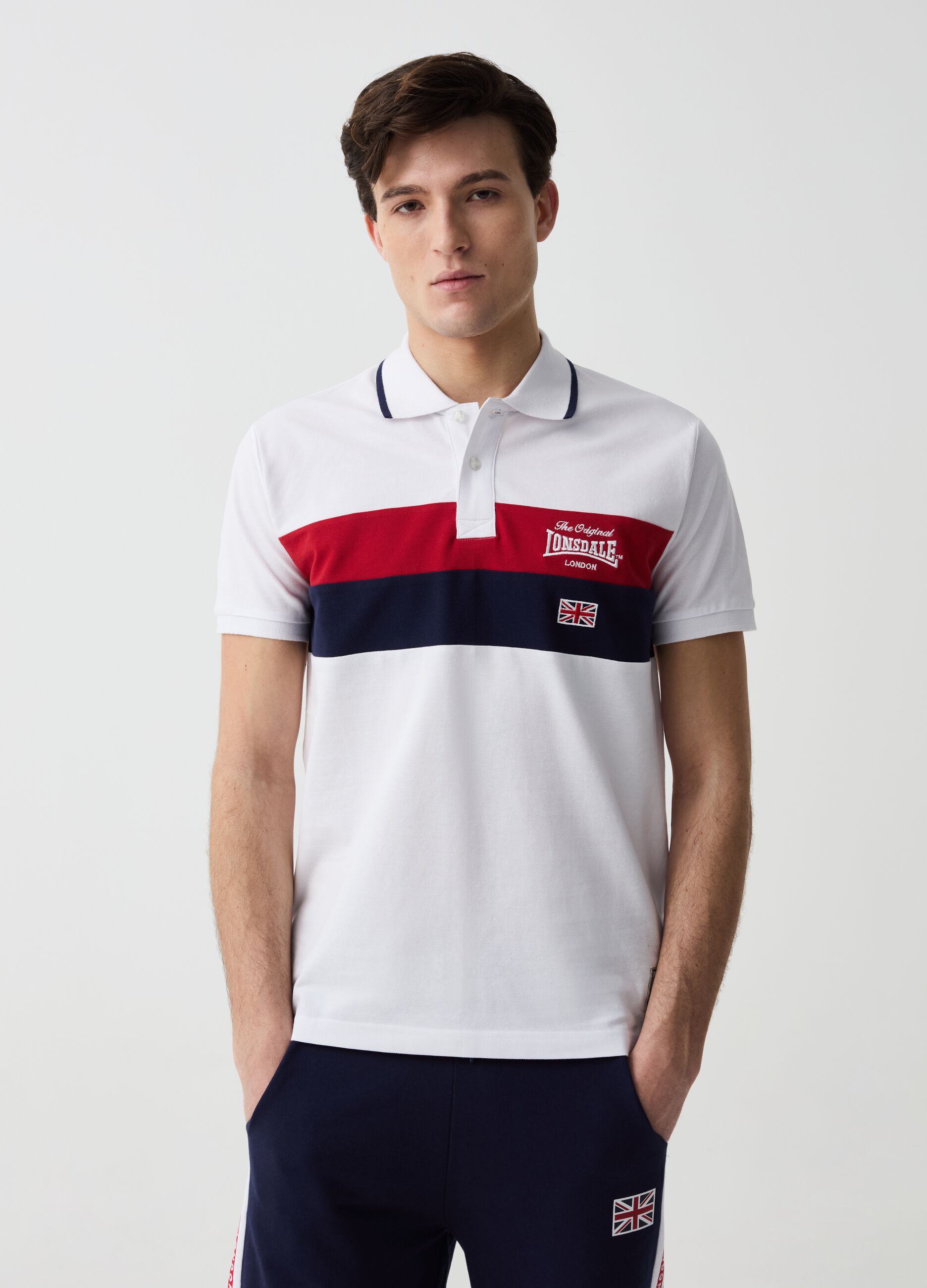 Piquet polo shirt with embroidered logo