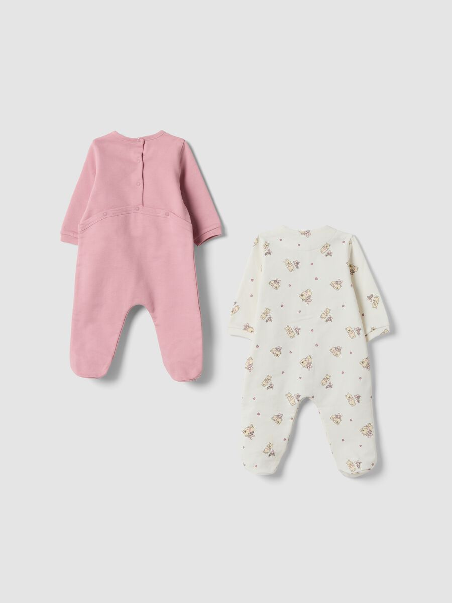 2-pack organic cotton baby sleepsuits with feet and Winnie the Pooh print_1