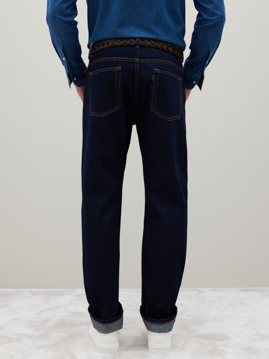 Pure cotton blue jeans with regular fit_3
