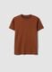 Brown Supima cotton crew-neck T-shirt, regular fit_0