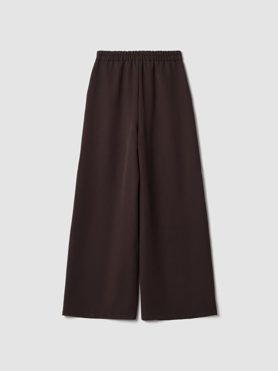 Dark brown stretch viscose-blend trousers, regular fit_2