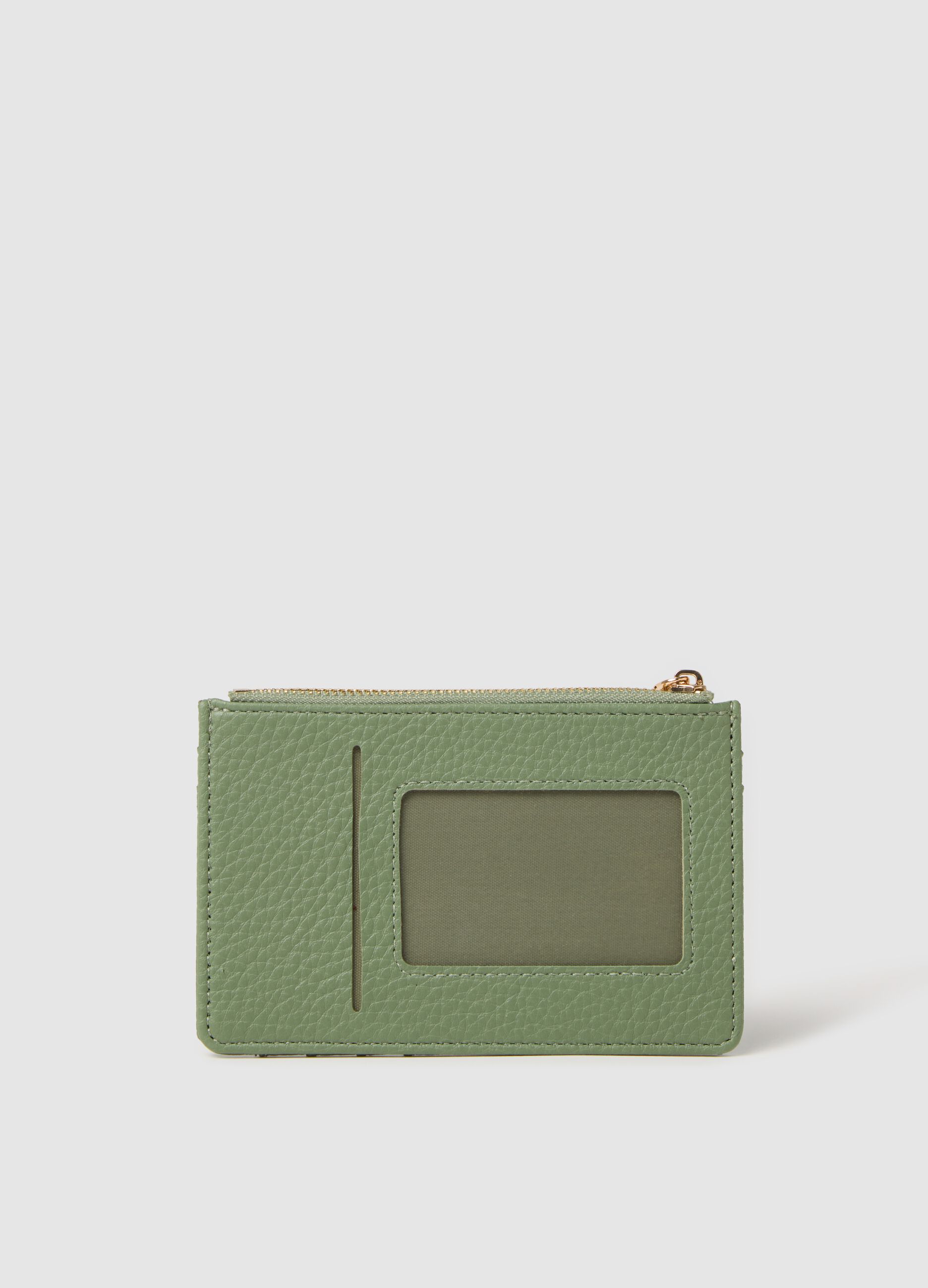 Green textured-effect credit card holder