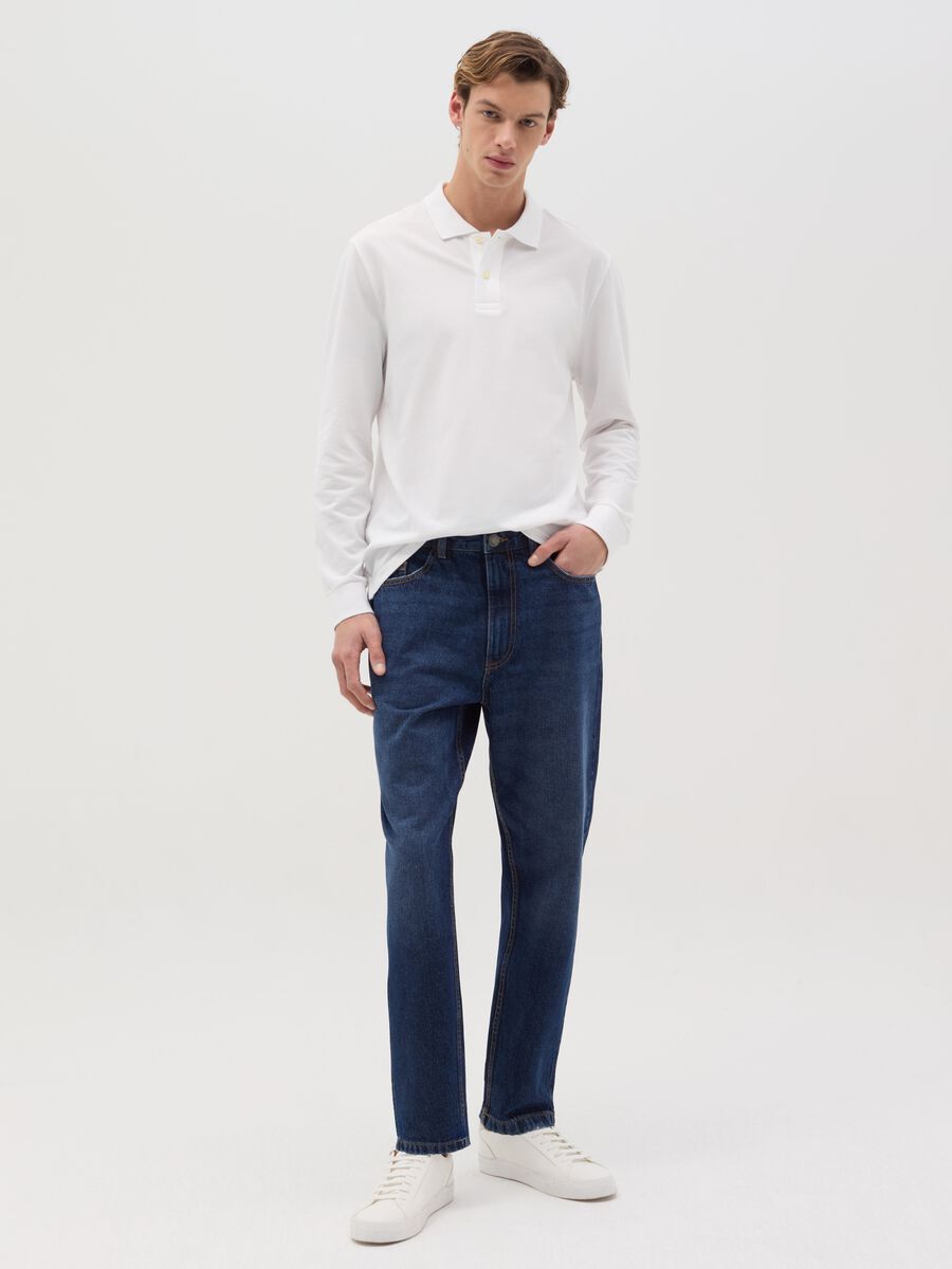 Tapered-fit regular jeans with fading_0