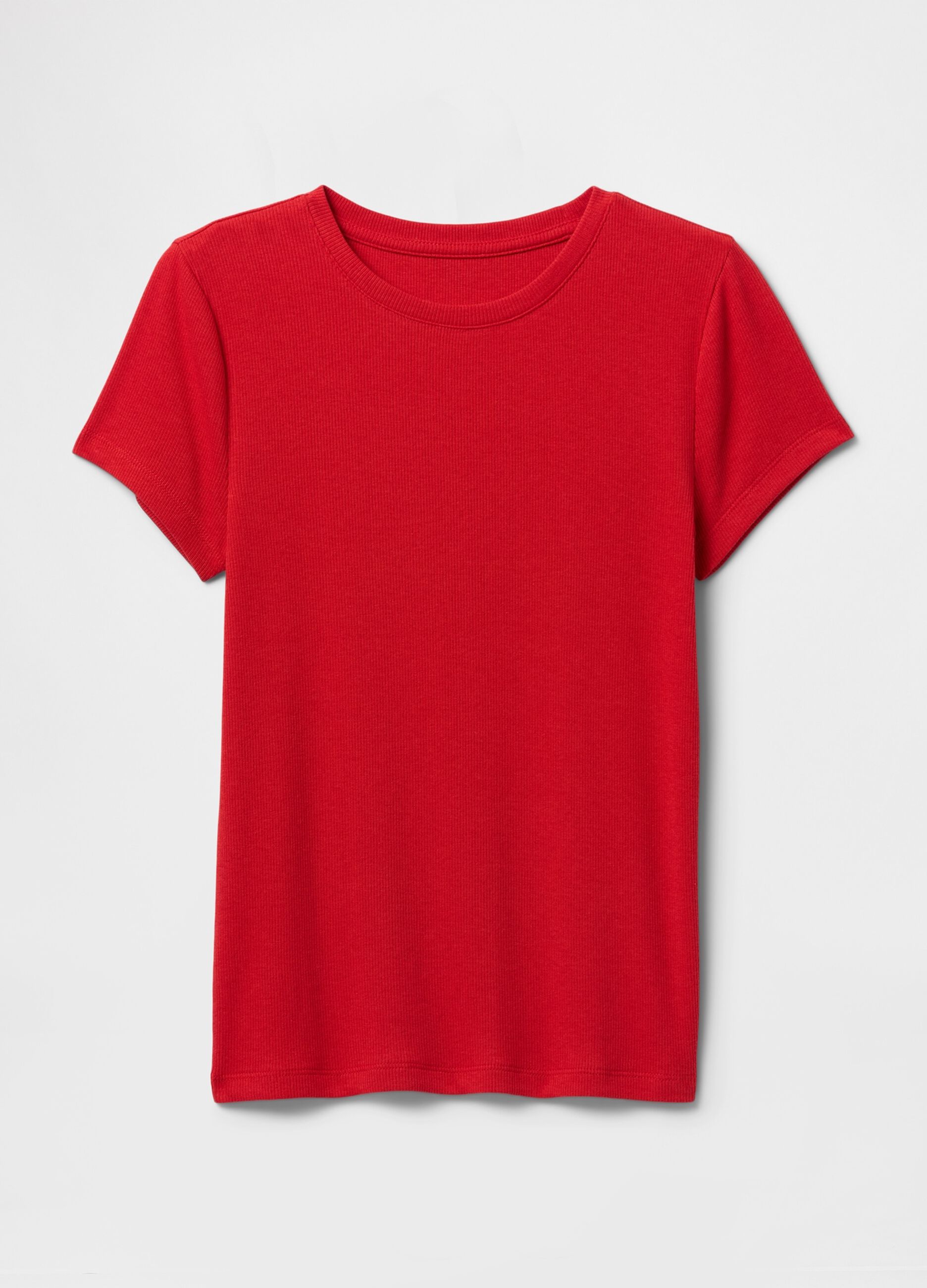 Slim-fit T-shirt in ribbed cotton
