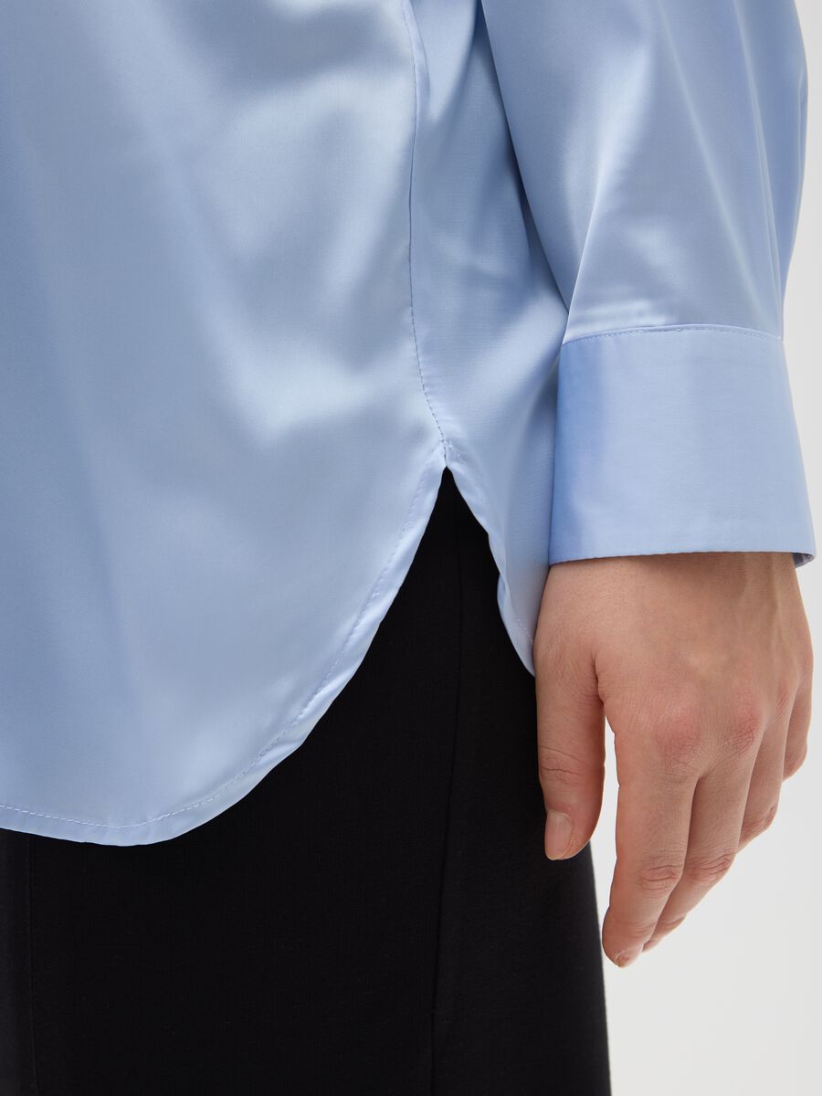 Camicia in satin azzurro regular fit_3
