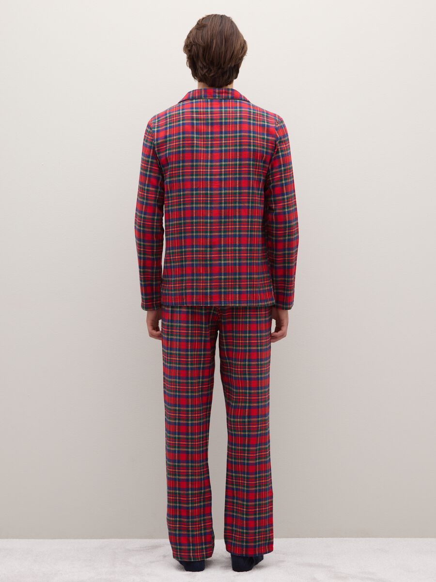 Pigiama in puro cotone multicolor regular fit a quadri_2
