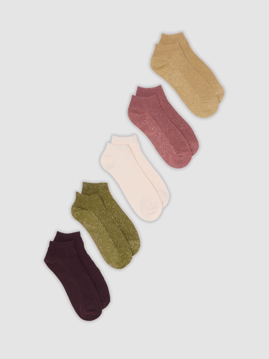 Pack of five organic stretch cotton socks with glitter_0