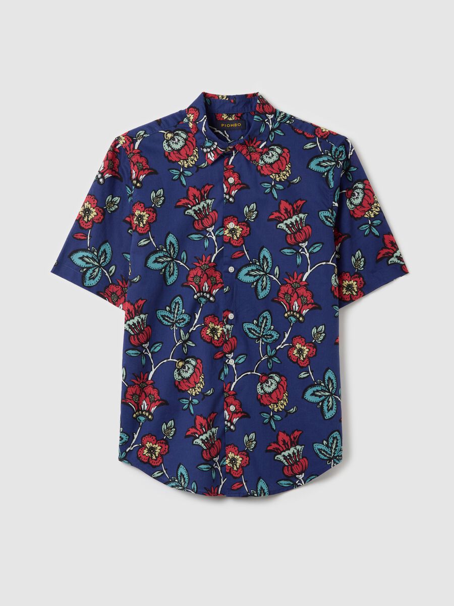 Short-sleeved shirt with floral print_4