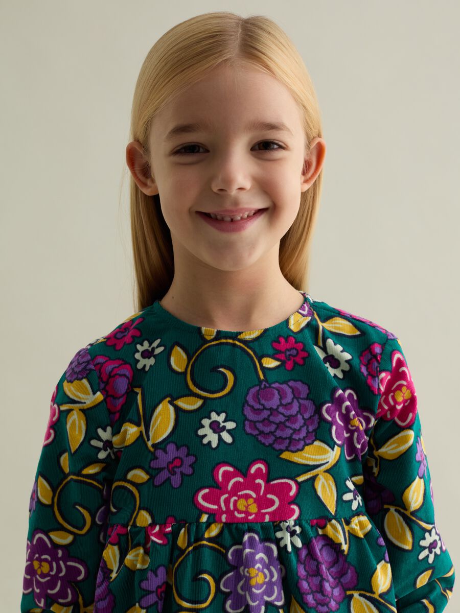 Velvet dress with floral pattern_3