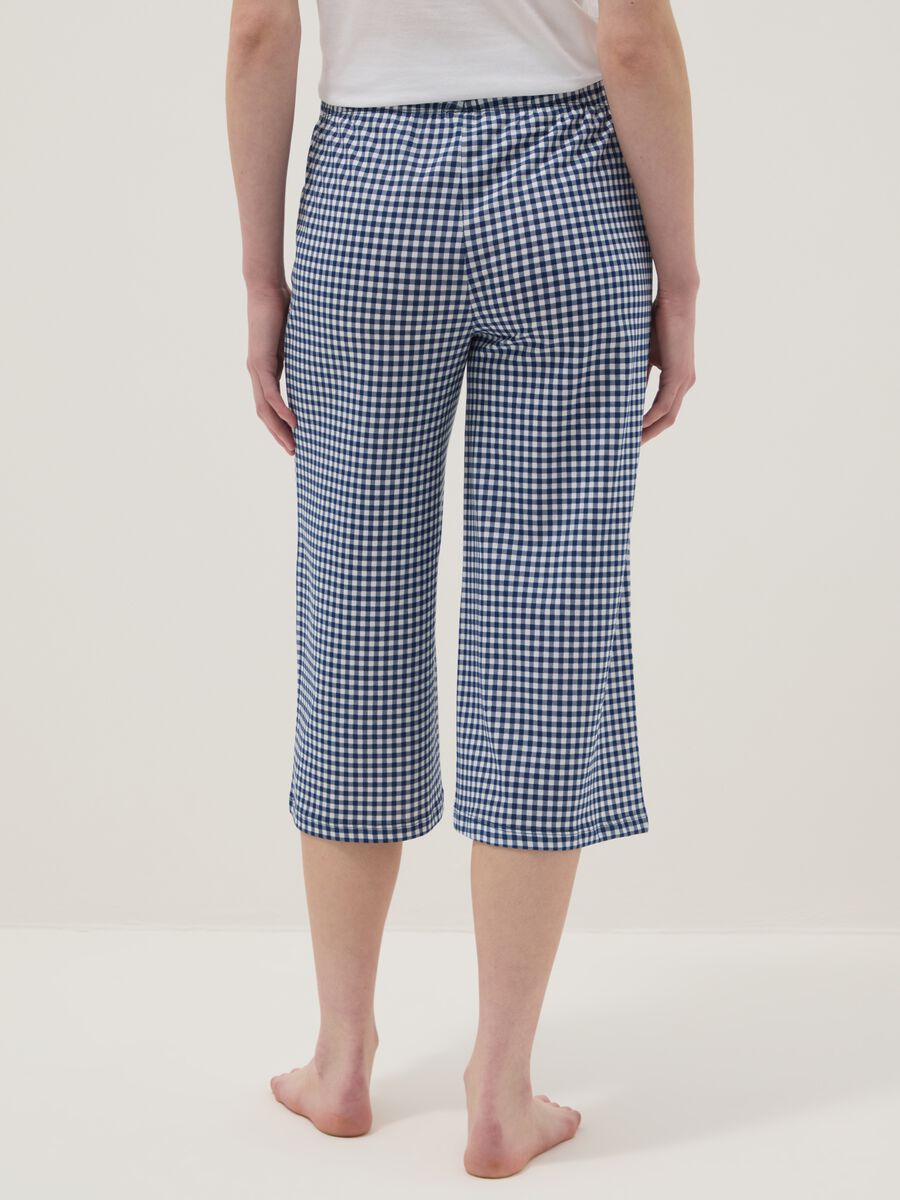 Multicolour check pure cotton pyjama shorts regular fit_2