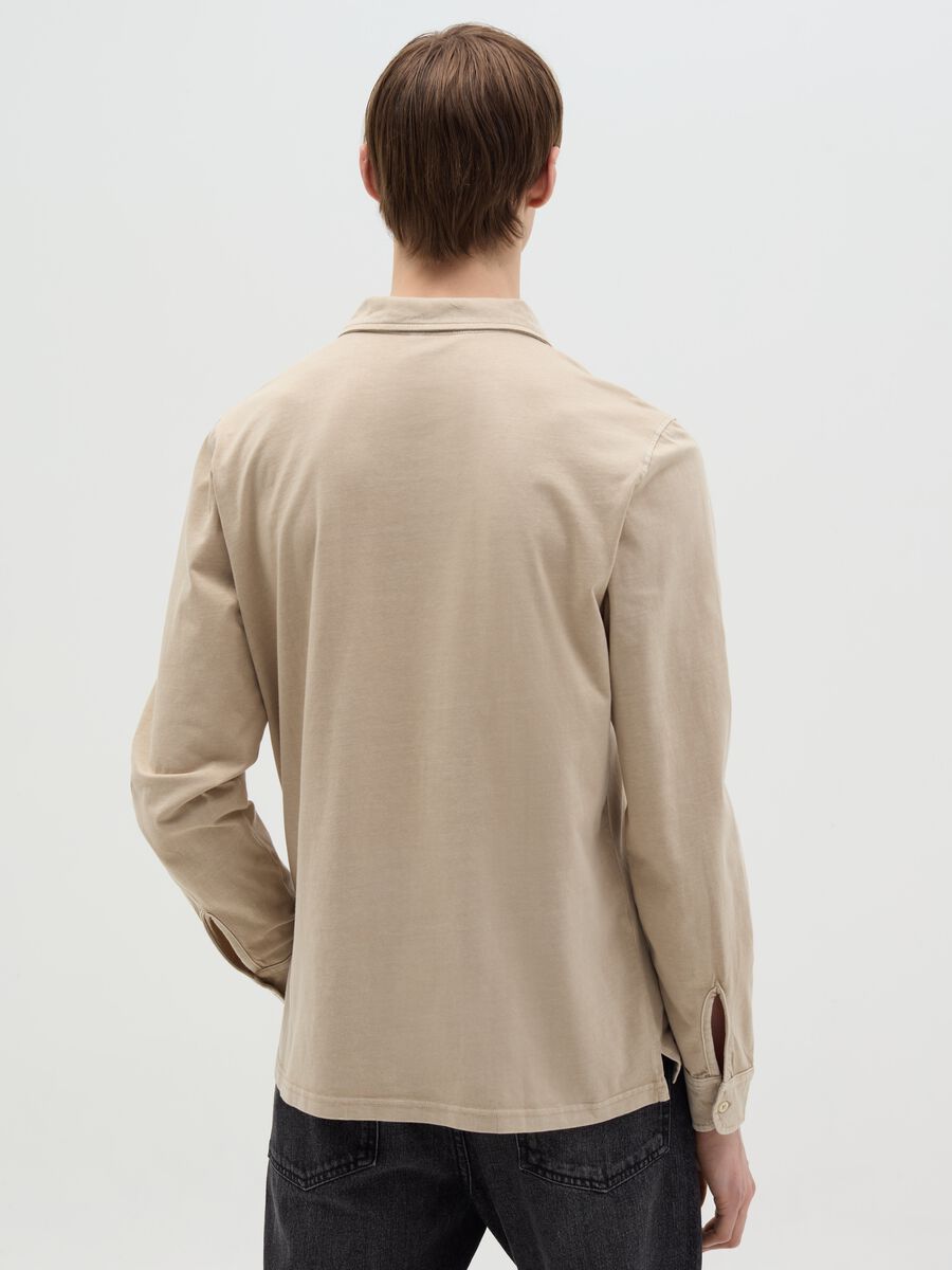 Long-sleeved polo shirt in cotton_3