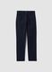 Blue regular-fit stretch cotton twill trousers_4